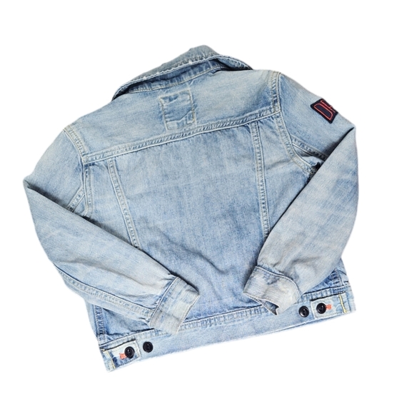 ED Gap Girls Jean Jacket w/ Patches Size S 6/7 - Picture 2 of 5